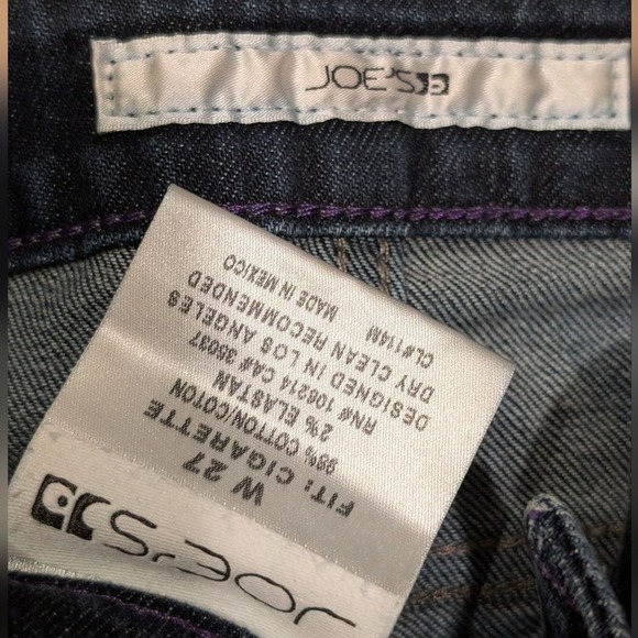 Joe's Jeans‎ Womens 27 Cigarette Dark Tessa Wash Premium Denim Slim Straight Leg - Picture 4 of 6